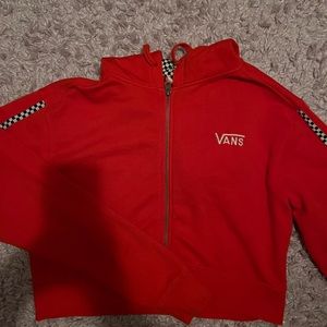 Cropped Vans Red Checkered Hoodie